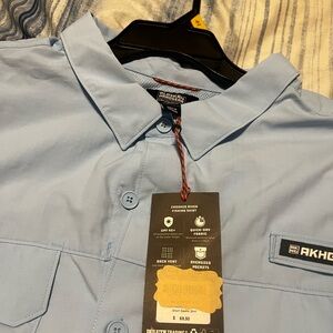 Duluth Trading Co Light Blue Casual Button Down Shirt